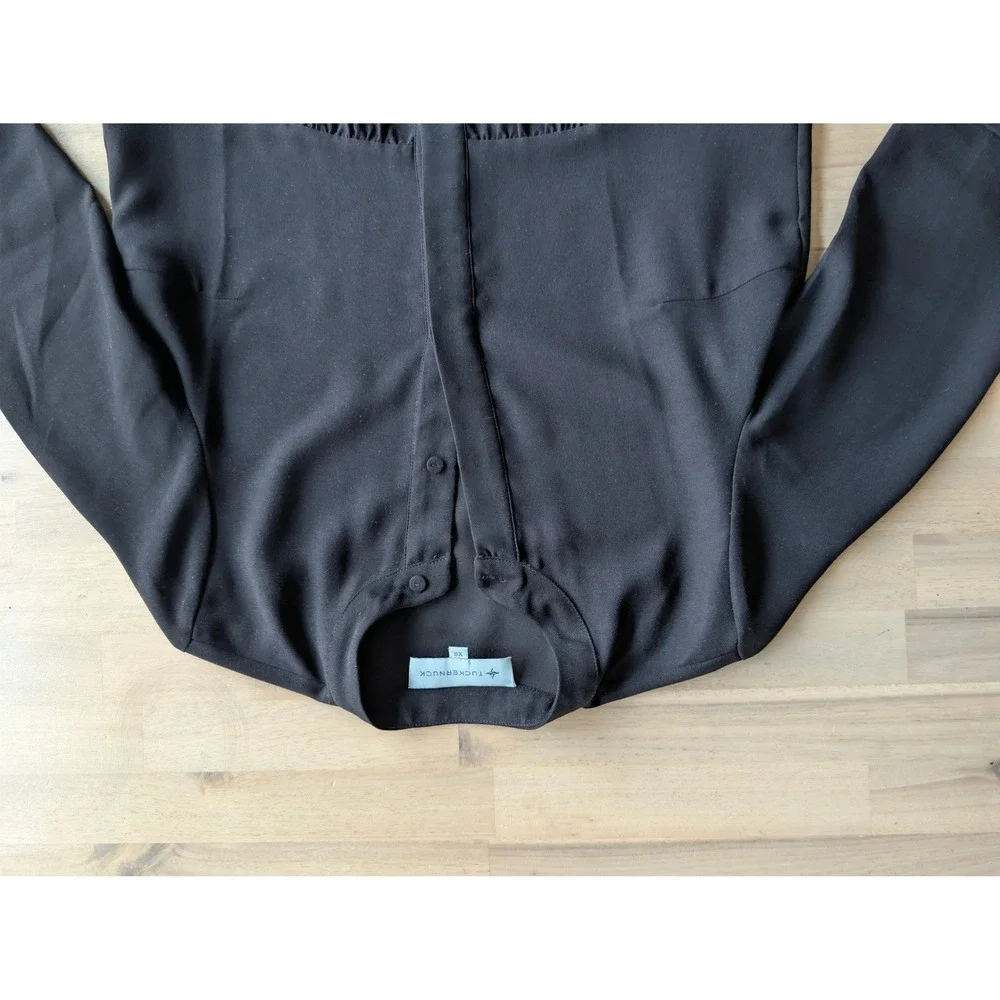 Tuckernuck Black Stretch Cape Royal Shirt Dress‎ 3/4 Sleeve Women's XS